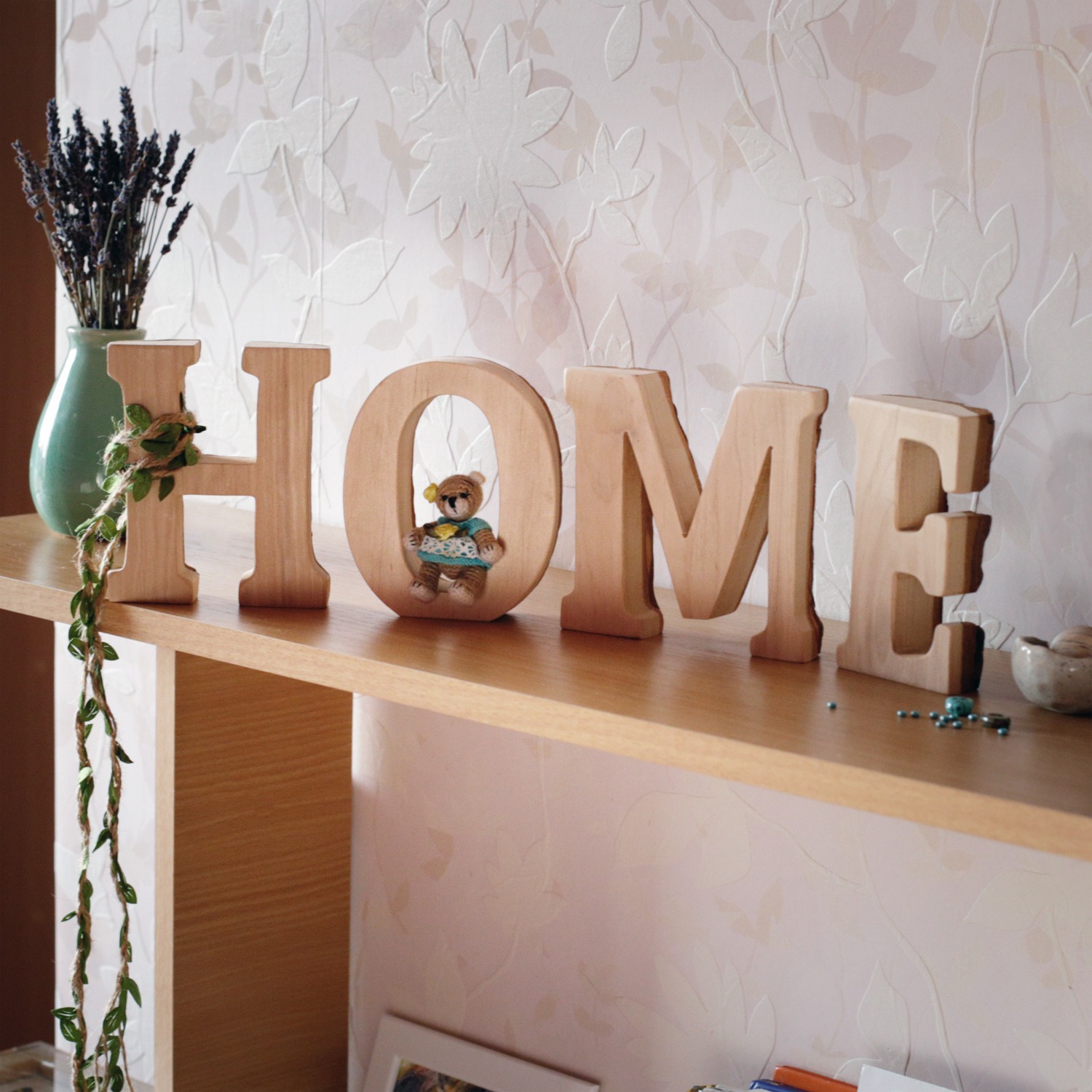 Wooden Home Letters Cutout Sign