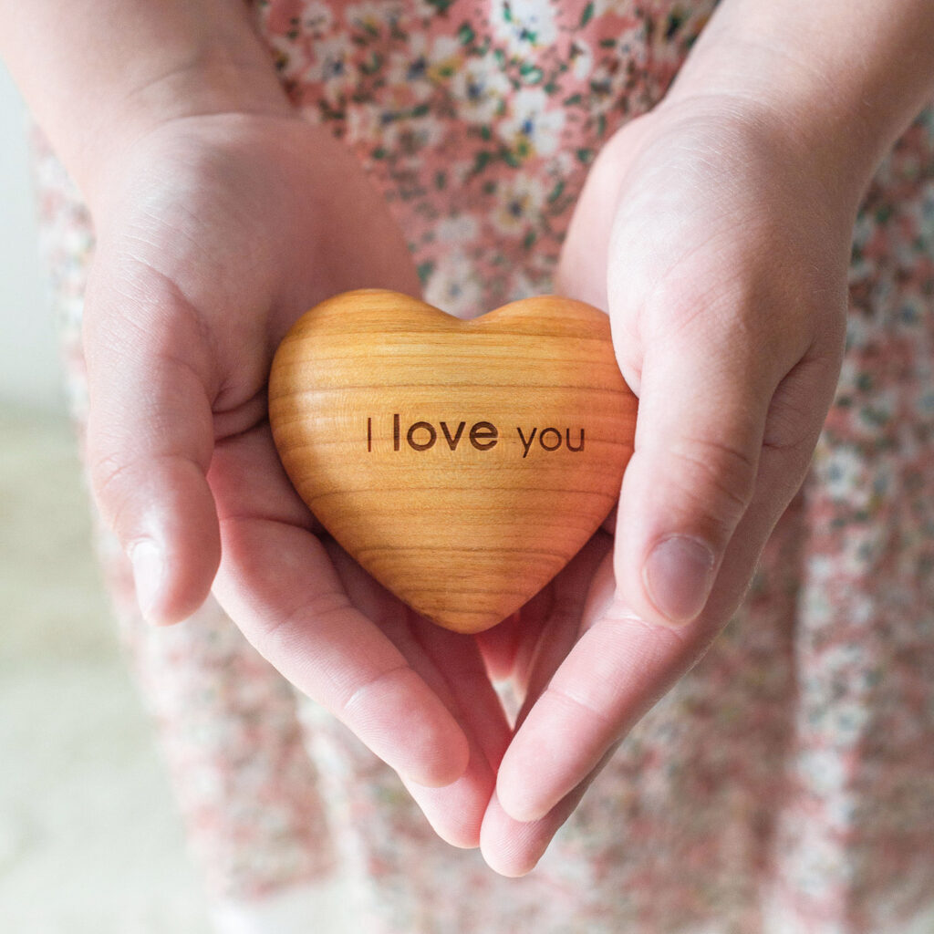 Wooden Heart with Engraving