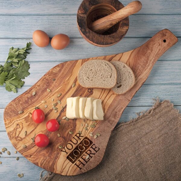 Wood Serving Board with Handle - Your Logo Engraved