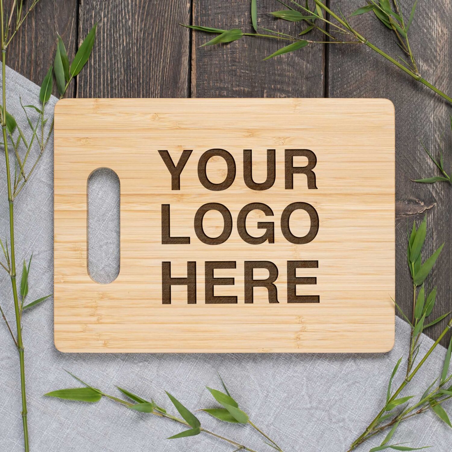 Business Logo on Cutting Board with Handle