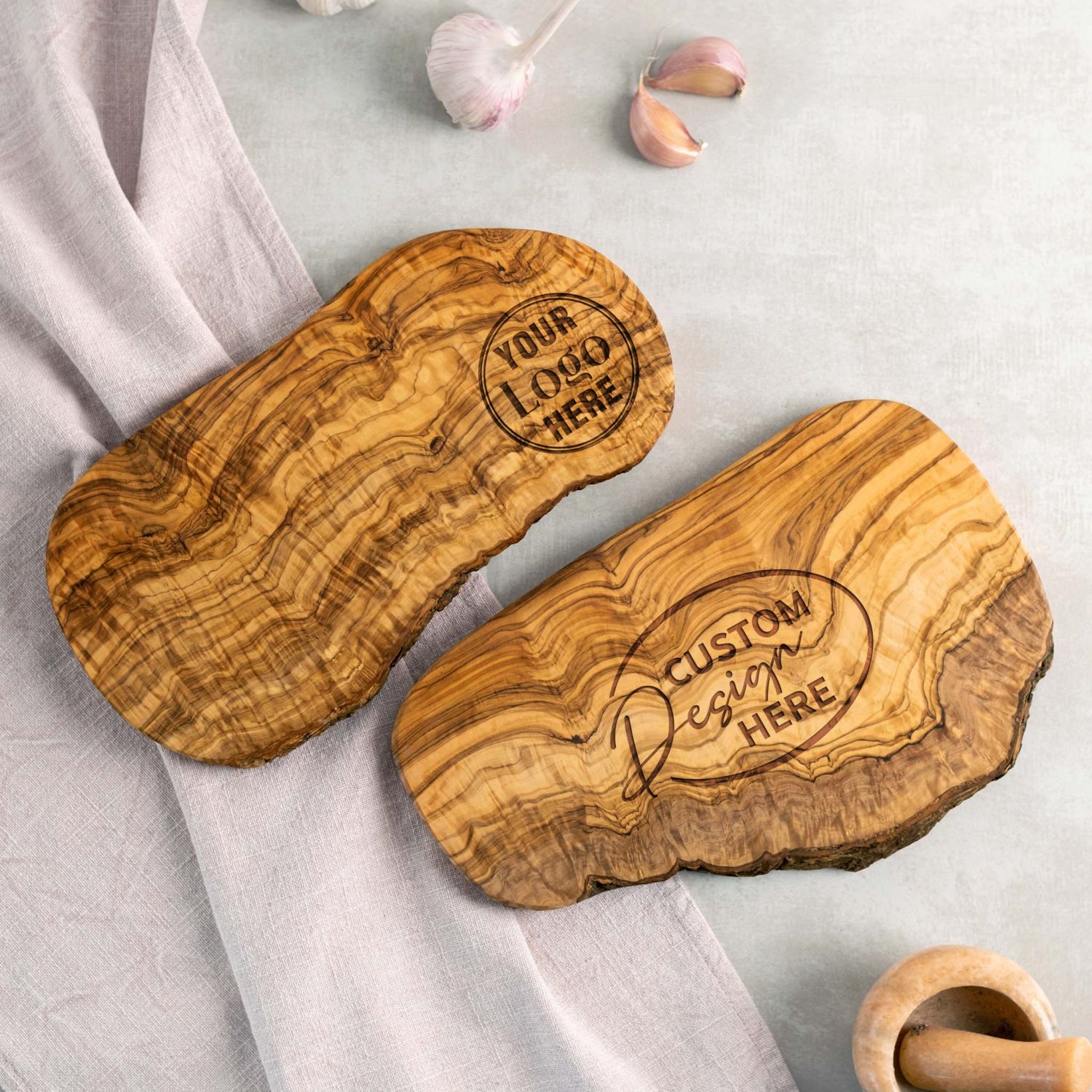 Olive Wood Charcuterie Boards with Logo