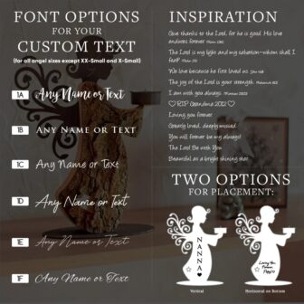 Personalized Angel Candle Holder font options