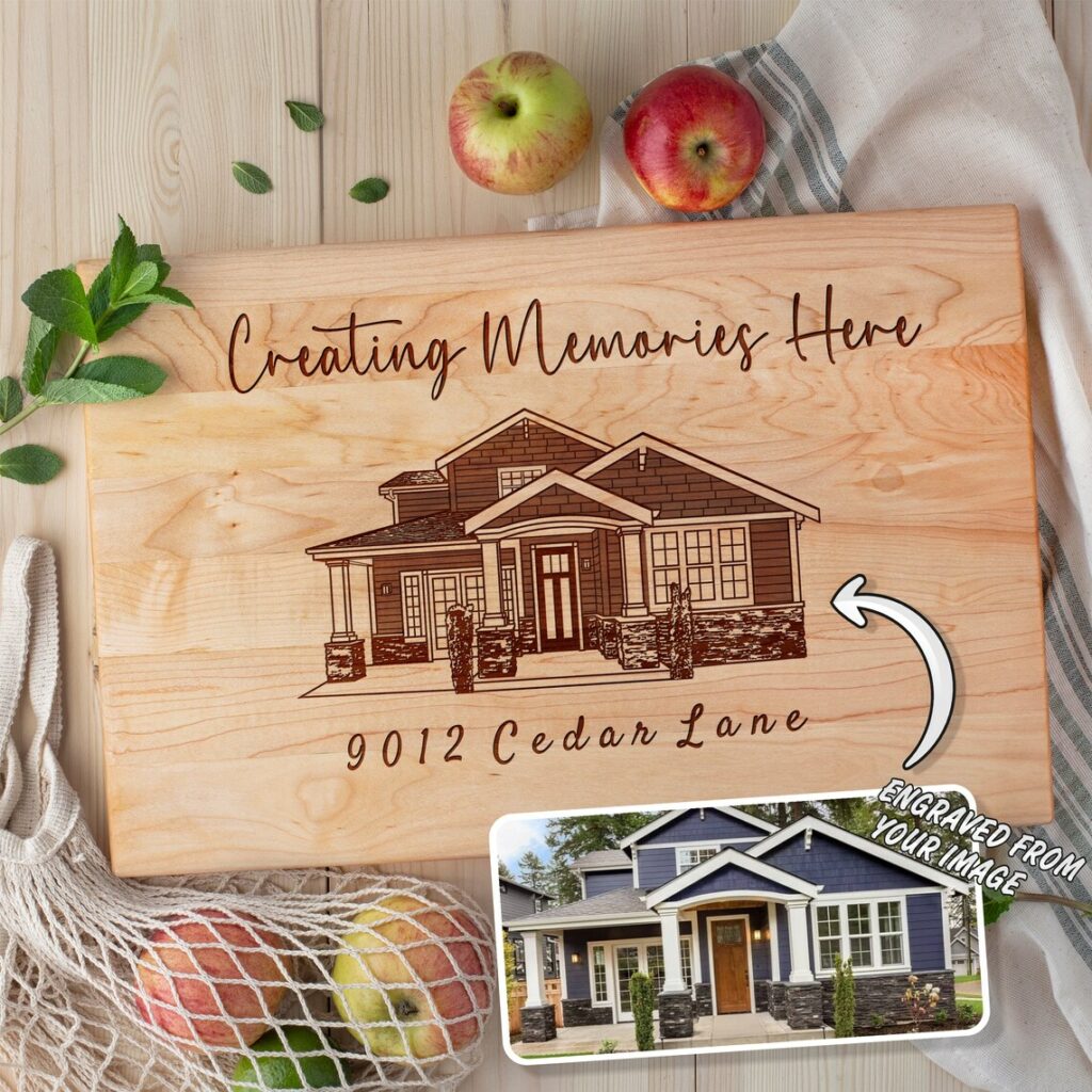 Personalized Home Sweet Home Engraved Cutting Board as gift