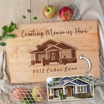 Personalized Home Sweet Home Engraved Cutting Board as gift