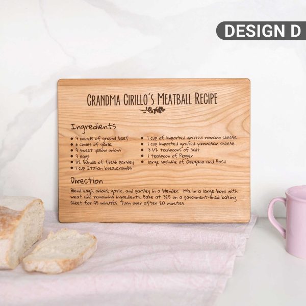 Digital Recipe Engraved Cutting Board