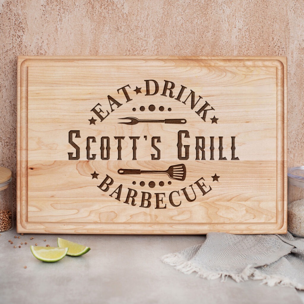 Eat drink scott's grill cutting board.