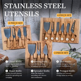 Stainless steel utensils set.
