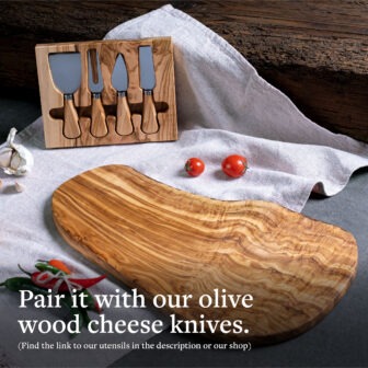 Olive wood cheese knives.