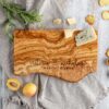 Personalized Charcuterie Board with Live Edge and Magnetic Stand & Knives