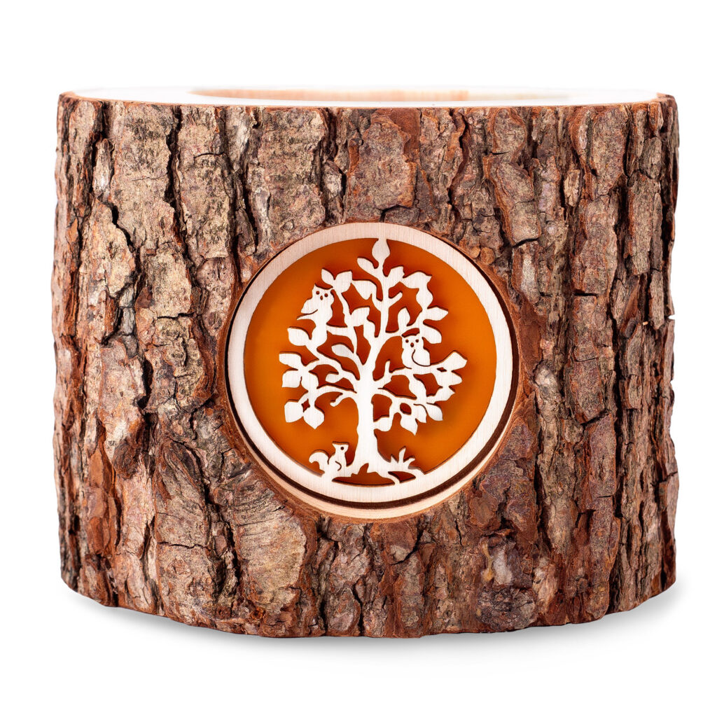 Forest Decor Wood Tealight Candle Holder