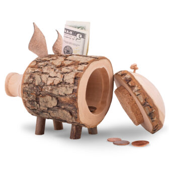 wooden piggy bank Decor