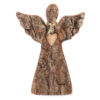 Natural Wood Angel with Wings and Love Heart