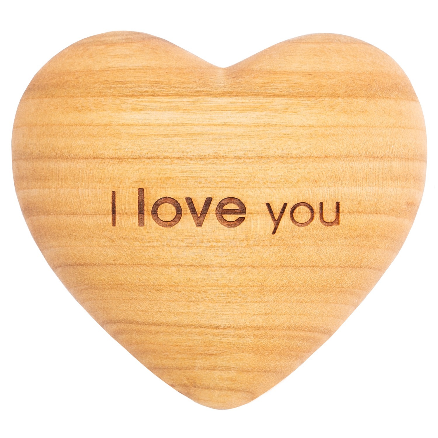 I Love You 3D Wood Heart with Engraving - Forest Decor