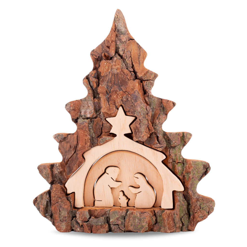 Wood Nativity Scene from Forest Decor