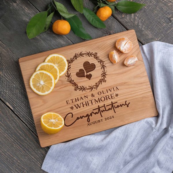 Personalized Cutting Board with Hearts