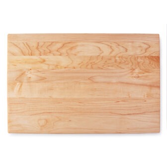 clean wood cutting board on a white background.