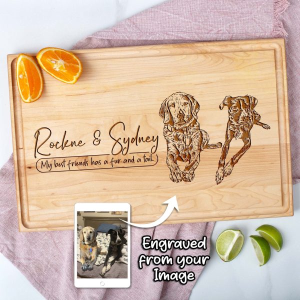 Pet Portrait Engraved Cat Cutting Board