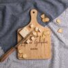 Wooden cutting board with customizable logo