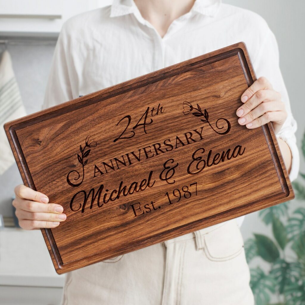 Wooden Cutting Board as personalized wedding gifts for couples