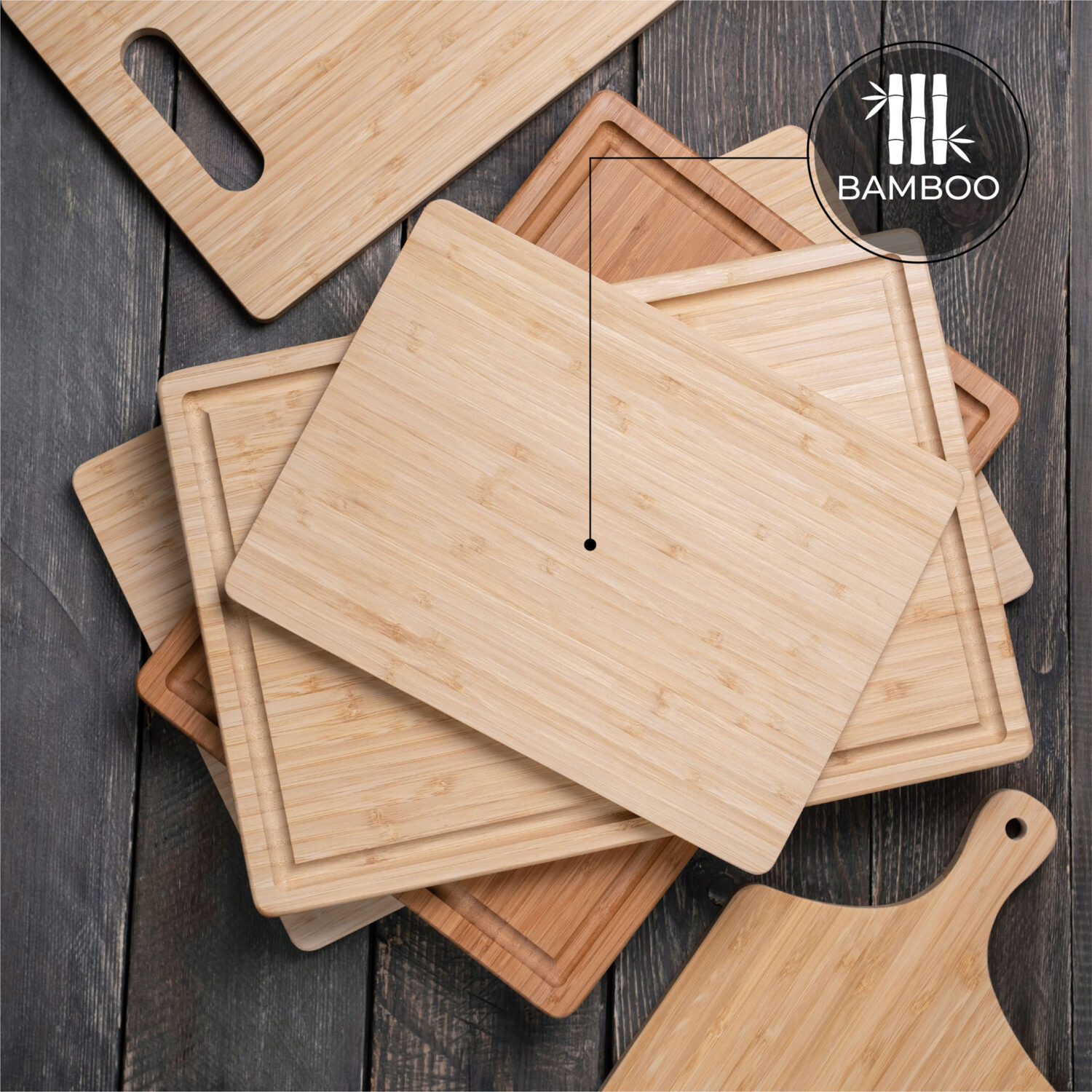 Collection of bamboo cutting board