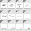 A collection of personalized rubber stamp designs featuring various styles of text and decorative elements.