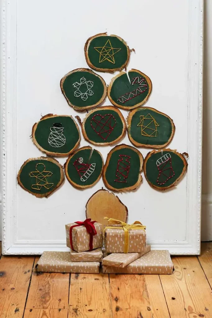 Wood Slices Christmas Tree