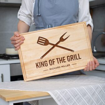 Personalized Grill Cutting Board as wooden gift for chefs