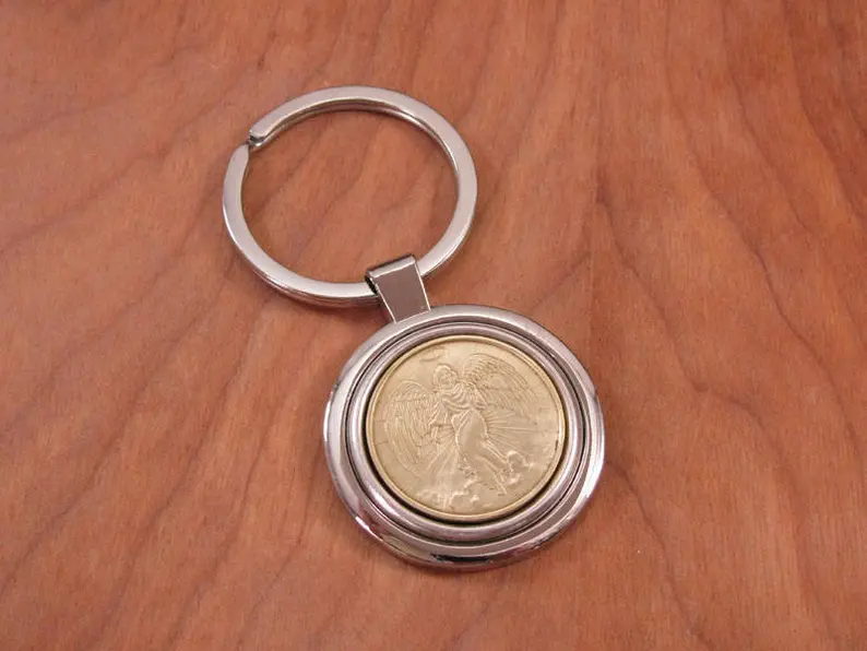Guardian Angel Coin Keychain