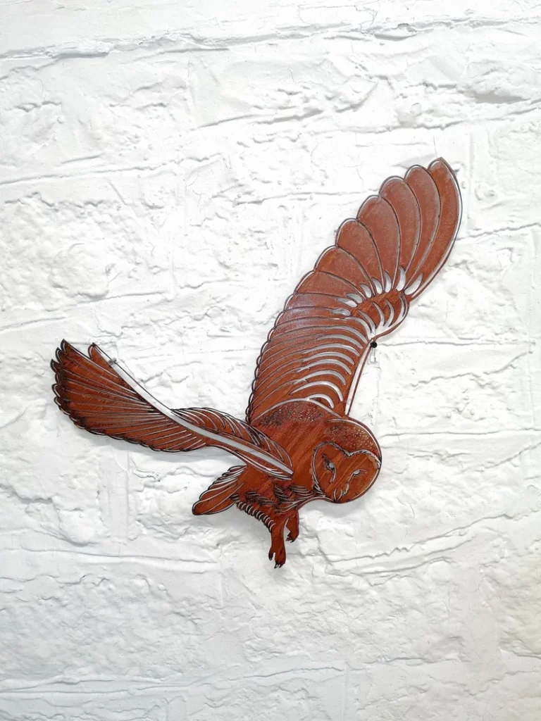 Rusty Metal Owl Wall Art