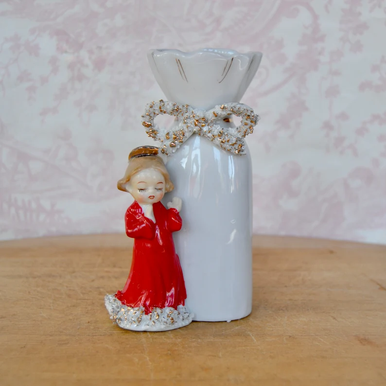 Vintage Robed Angel Vase