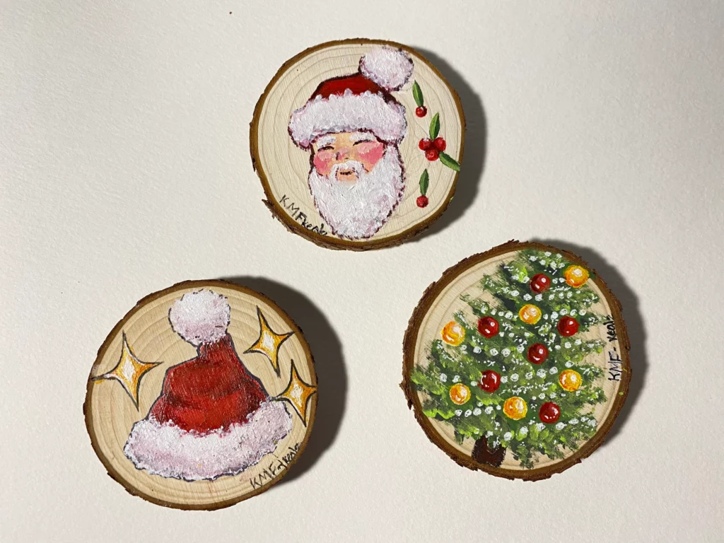 wooden Christmas magnet