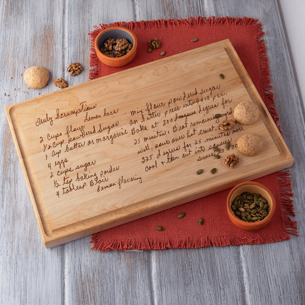 upload your recipe engraved cutting board