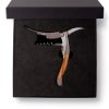 Olive wood waiter's corkscrew in a black presentation box