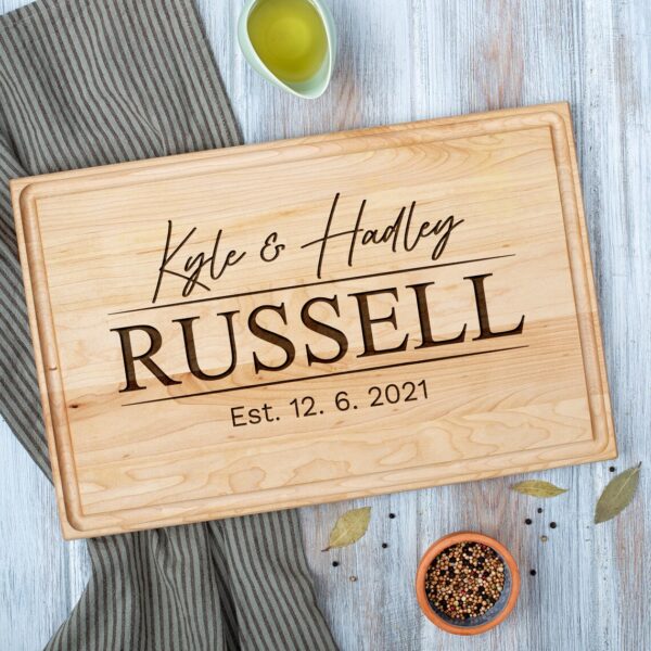 Personalized Cutting Board Wedding Gift for Couple