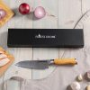 Engraved Damascus chef knife with its gift box