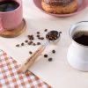 Personalized coffee scoop with an engraved olive wood handle