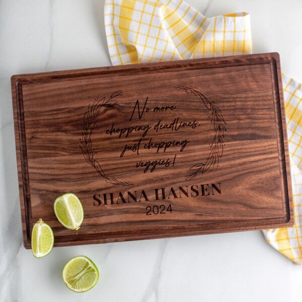 walnut cutting board as a funny retirement gift for him