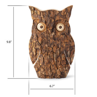 Forest Decor Wooden Large Owl Figurine