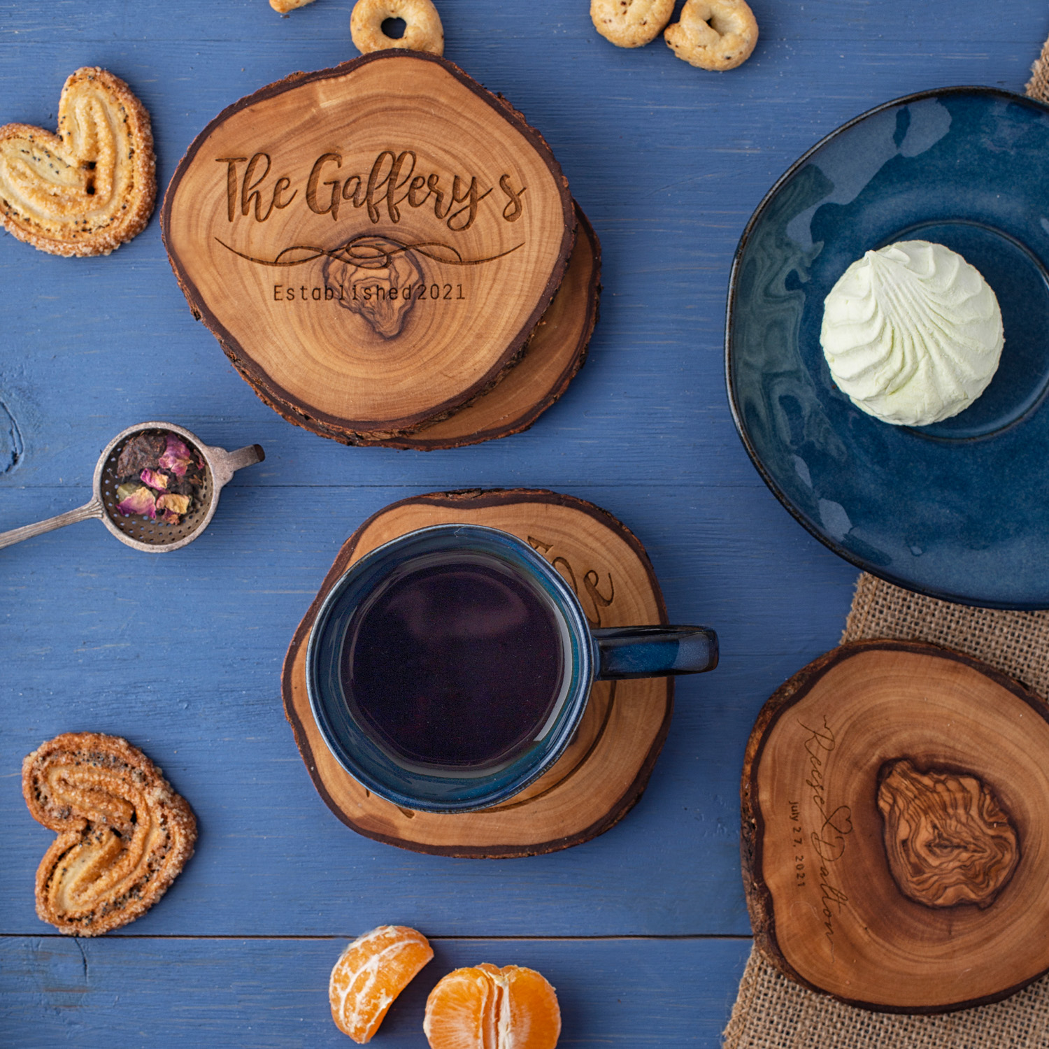 Personalized Wooden Engraved Round Coasters
