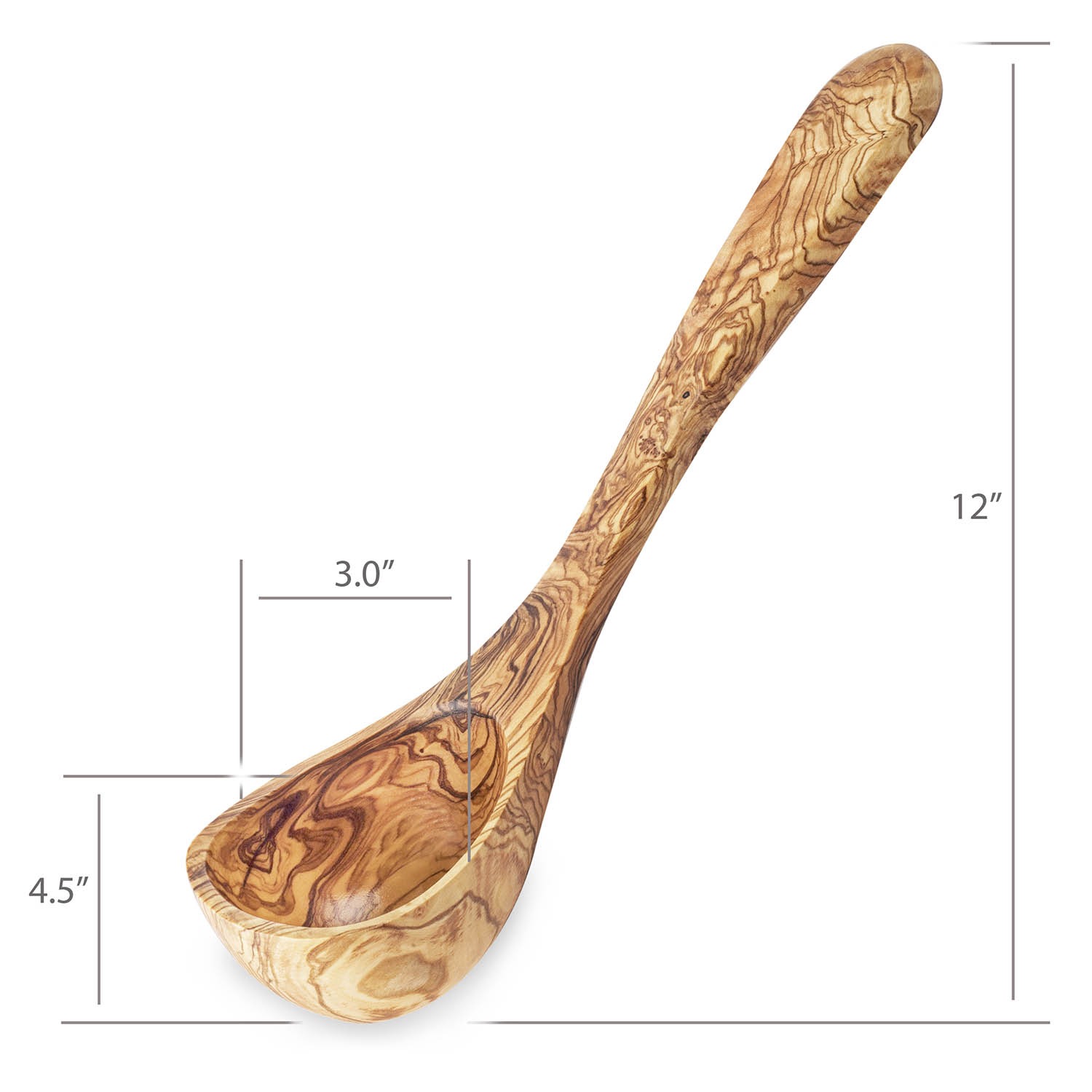 BeldiNest Olive Wood Soup Ladle